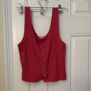 American Eagle Outfitters Pink Ribbed Tank Top